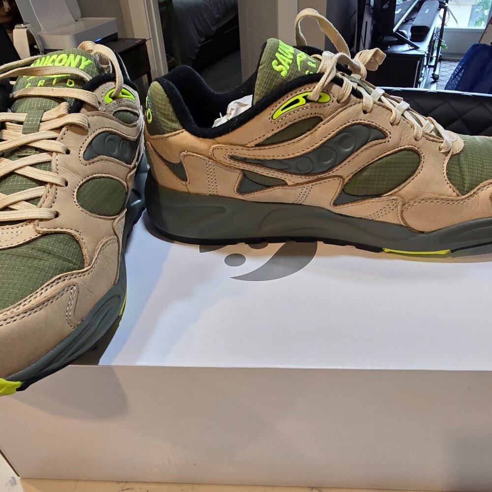 Saucony Grid Shadow 2 Avocado Beige Size 10.5 S70846-2 Hiking Trail Runner NEW